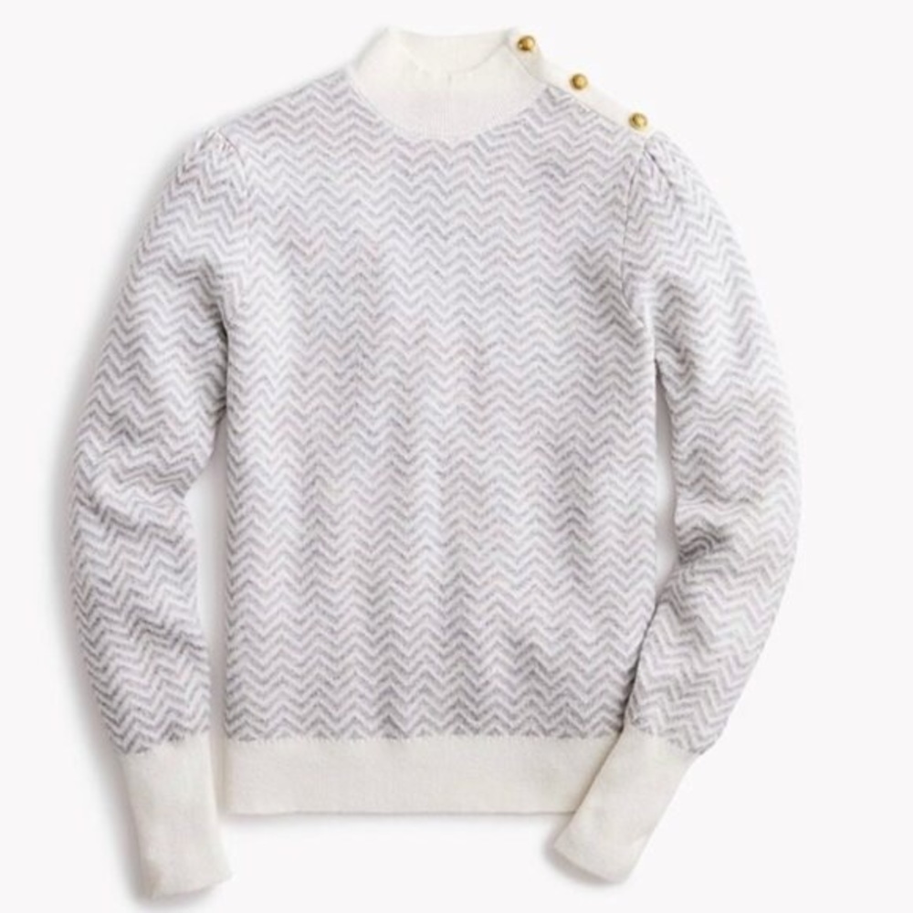 J. Crew Gray & White Herringbone Sweater 
Never worn but took tags off